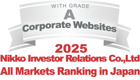 WITH GRADE A Corporate Websites 2025 Nikko Investor Relations Co.,Ltd. Ranking in all listed companies in Japan